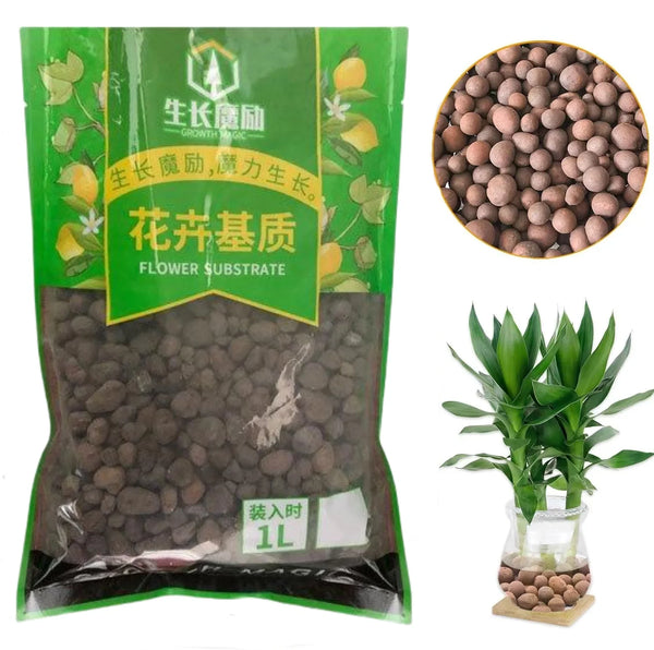 2L/1L Organic clay balls, Flower Substrate Drainage Expanded Clay, Hydroponic Gardening plant pot, Orchids, Drainage Aquaponic