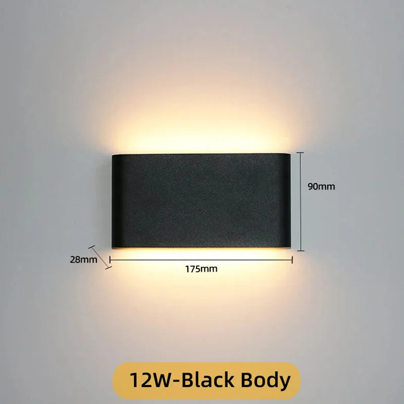 LED Wall Lamp Outdoor Waterproof IP65 Interior Wall Light 6W12W Porch Garden Lights Aluminum Bedroom Living Room Stairs Lighting