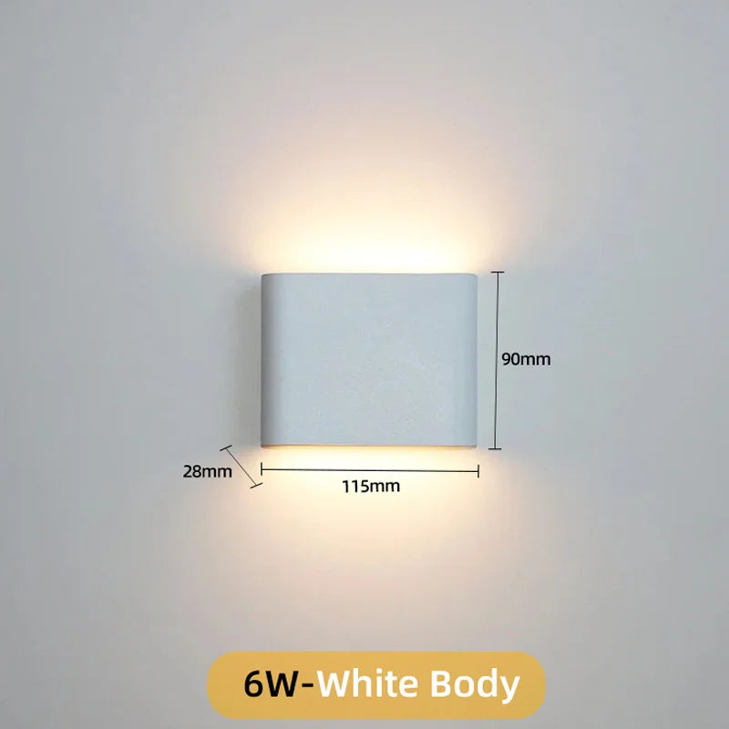 LED Wall Lamp Outdoor Waterproof IP65 Interior Wall Light 6W12W Porch Garden Lights Aluminum Bedroom Living Room Stairs Lighting