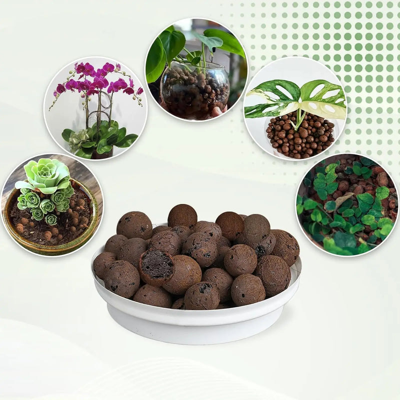 2L/1L Organic clay balls, Flower Substrate Drainage Expanded Clay, Hydroponic Gardening plant pot, Orchids, Drainage Aquaponic