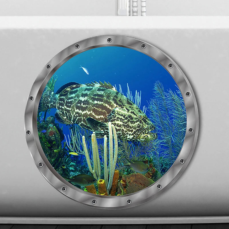 Bathroom Pvc Decals Underwater Fish Wall Stickers Waterproof Capybara Dolphin Tortoise Stickers Washing Machine Decoration