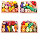 12 styles Wooden  simulation kitchen series Set cut fruits and vegetables dessert children's educational play house toys