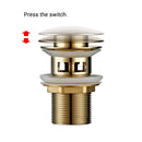 Pop Up Drain Button Bathroom Sink Plug Drainer Siphon Waste Stopper Wash Basin Faucet Accessory Washbasin Pipe Black Gold Rose
