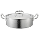 Yuanyang pot hot household Italian handmade hammering 304 stainless steel three-layer steel soup stewpan two-flavor chafingdish