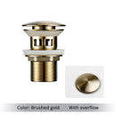Pop Up Drain Button Bathroom Sink Plug Drainer Siphon Waste Stopper Wash Basin Faucet Accessory Washbasin Pipe Black Gold Rose