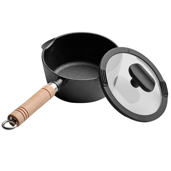 Non-coated cast iron hot milk pot baby food soup rice non-stick small boiling noodles stew frying pan breakfast health stewpan