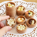 2PCS 1:6 Miniature Dollhouse Bowl Rice Mini Chinese Cuisine Pretend Food for 1/6 Blyth BJD Doll Kitchen Decor Accessories Toys