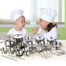 Stainless Steel Funny Kids Simulation Kitchen Toys Cooking Cookware Children Kitchen Tableware Pretend Role Play Toy for Kids