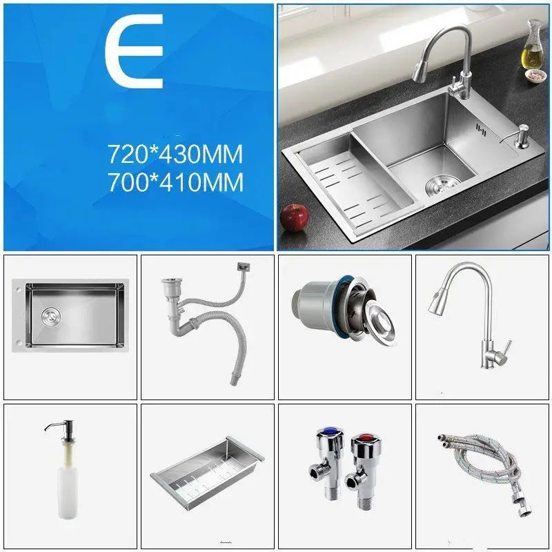 2021 Home Improvement Kitchen Sink Large Single Household Stainless Steel 304 Hand Home Improvement Torneira Gourmet Washing