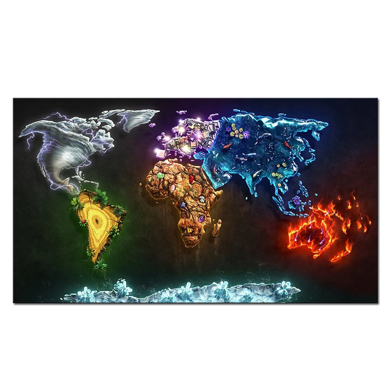 Modern Art World Map Posters Prints HD Printed Non-woven Canvas Painting Wall Picture Canvas Poster Wall Decor Living Room Decor