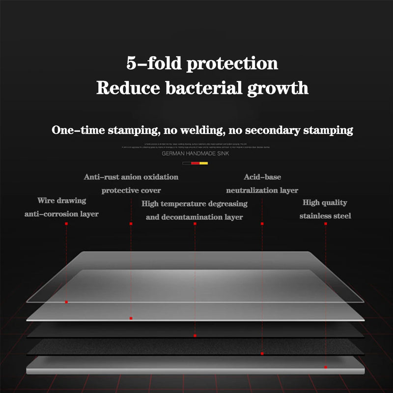 DQOK Stainless Steel Kitchen Sink Slot Dish Basin Kitchen Sink Drain Basket And Drain Pip Rectangular