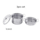 Stainless Steel Funny Kids Simulation Kitchen Toys Cooking Cookware Children Kitchen Tableware Pretend Role Play Toy for Kids