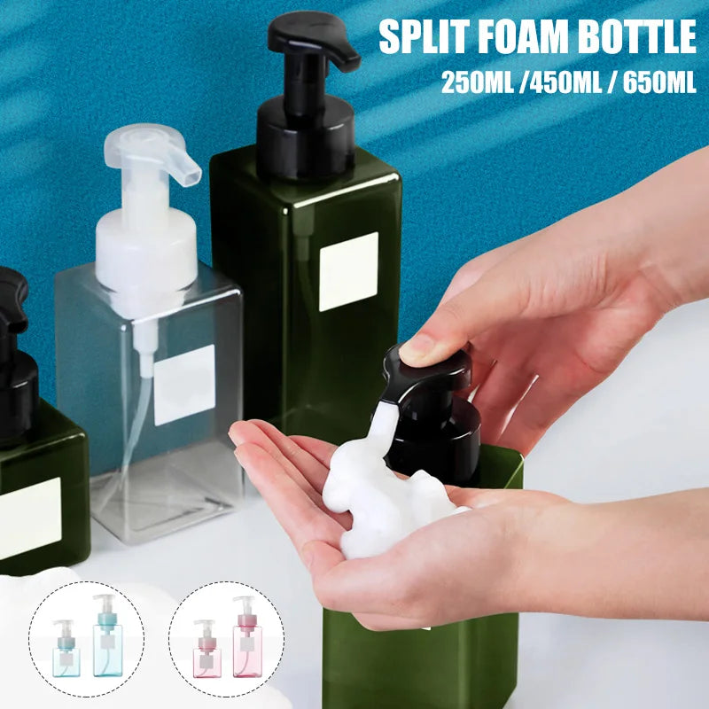 Soap Despenser Portable Foam Pumps Bottle 250/450/650ml Manually Press Soap Foaming Mousses Liquid Dispensers Bathroom Bottling