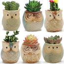 European Owl Animal Thumb Small Flower Pot Creative Succulent Plant Pot Personality Ceramic Crafts Office Home Decoration