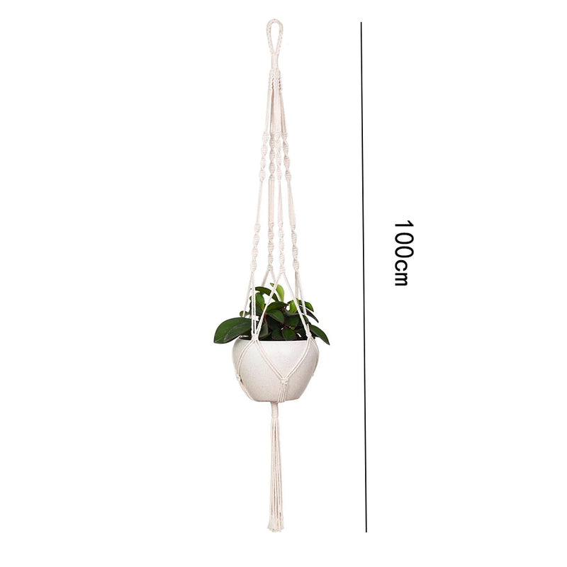 Macrame Plant Hanger Baskets Flower Pots Holder Balcony Wall Hanging Planter Decor Knotted Lifting Rope Home Garden Supplies