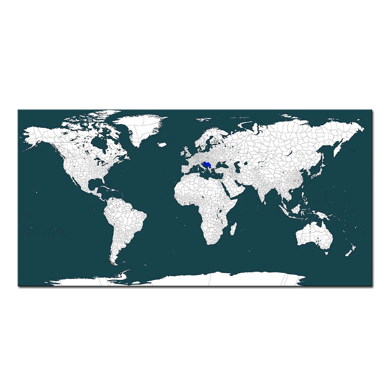 Modern Art World Map Posters Prints HD Printed Non-woven Canvas Painting Wall Picture Canvas Poster Wall Decor Living Room Decor