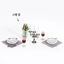1 Set 1/12 Miniature Dollhouse Table & Chiar & Mini Doll Food Pretend Play Kitchen Furniture Accessories Toy