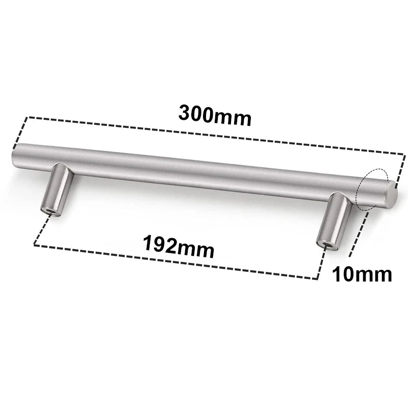 Furniture Handles Wardrobe Door Pull Stainless Steel Drawer Handle T Bar Straight Kitchen Long Cabinet Closet Knob Black Silver