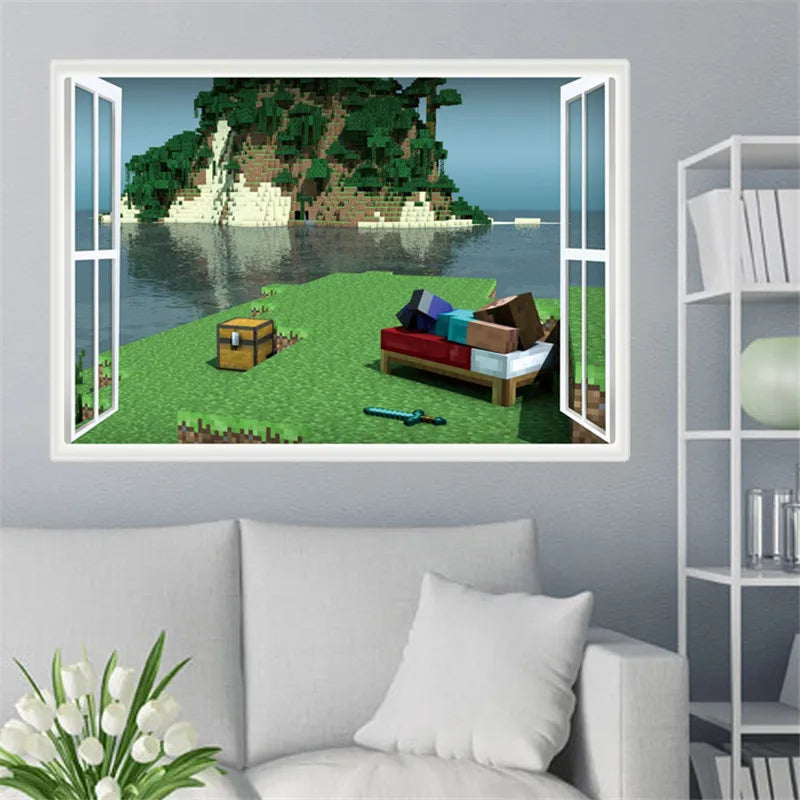 3D Cartoon  Steve Games Wall Stickers    Gifts for children   wall stickers for kids   Environmental PVC decoration for wall