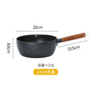 Japanese snow pan baby food small milk pot household non stick cooking noodle soup rice stewpot wood handle stewpan saucepot