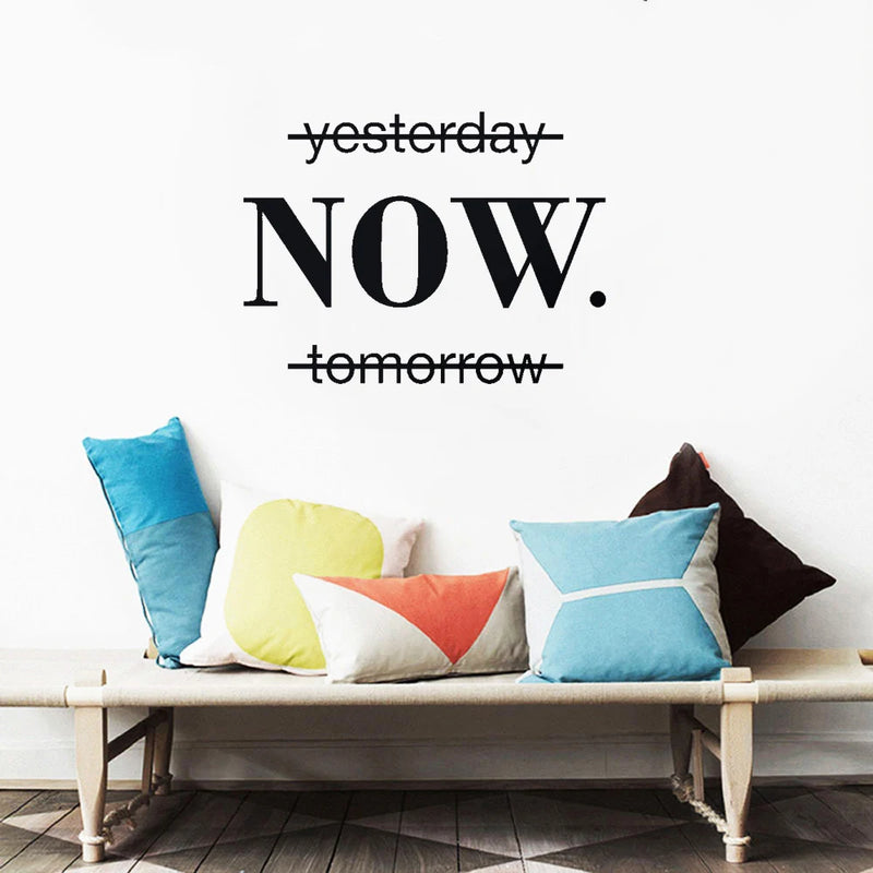 Now Quotes Motivational Sentence Wall Sticker Art Decals office wall stickers For Kids Rooms Nursery Room Decoration Wallpaper