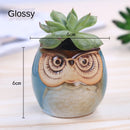 European Owl Animal Thumb Small Flower Pot Creative Succulent Plant Pot Personality Ceramic Crafts Office Home Decoration