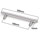 Furniture Handles Wardrobe Door Pull Stainless Steel Drawer Handle T Bar Straight Kitchen Long Cabinet Closet Knob Black Silver