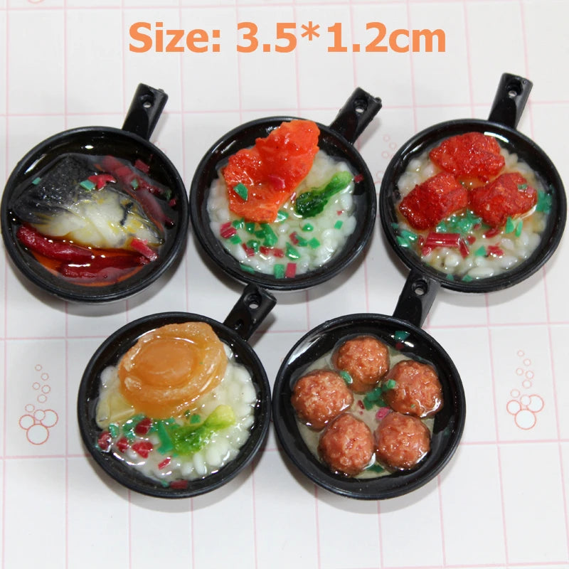 2PCS 1:6 Miniature Dollhouse Bowl Rice Mini Chinese Cuisine Pretend Food for 1/6 Blyth BJD Doll Kitchen Decor Accessories Toys