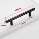 Furniture Handles Wardrobe Door Pull Stainless Steel Drawer Handle T Bar Straight Kitchen Long Cabinet Closet Knob Black Silver