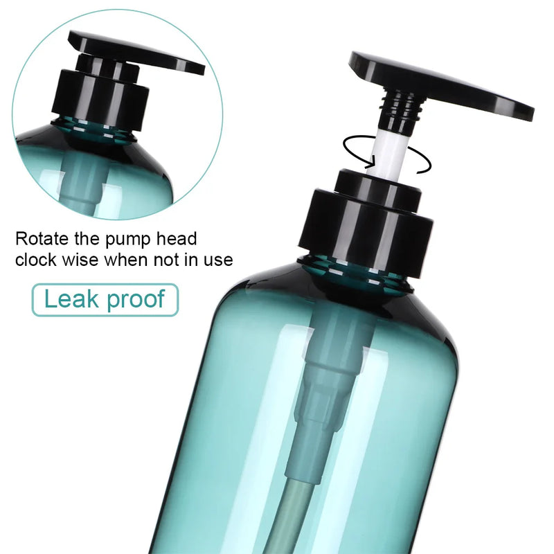 300/500ml Refillable Clear Empty Bottle Soap Liquid Shower Gel Shampoo Dispenser Bottles with Press Pump Lotion Bottle Reusable