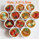 2PCS 1:6 Miniature Dollhouse Bowl Rice Mini Chinese Cuisine Pretend Food for 1/6 Blyth BJD Doll Kitchen Decor Accessories Toys