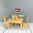 1 Set 1/12 Miniature Dollhouse Table & Chiar & Mini Doll Food Pretend Play Kitchen Furniture Accessories Toy