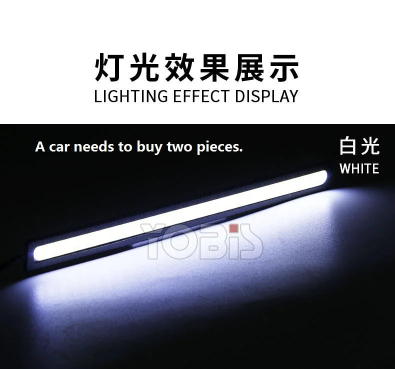 17cm Universal Daytime Running Light COB DRL LED Car Lamp External Lights Auto Waterproof Car Styling Led DRL Lamp 12V Day Light
