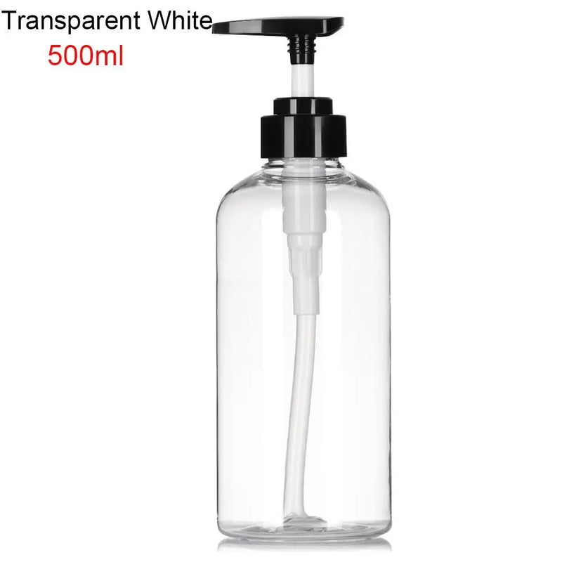 300/500ml Refillable Clear Empty Bottle Soap Liquid Shower Gel Shampoo Dispenser Bottles with Press Pump Lotion Bottle Reusable