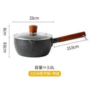 Japanese snow pan baby food small milk pot household non stick cooking noodle soup rice stewpot wood handle stewpan saucepot