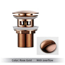 Pop Up Drain Button Bathroom Sink Plug Drainer Siphon Waste Stopper Wash Basin Faucet Accessory Washbasin Pipe Black Gold Rose