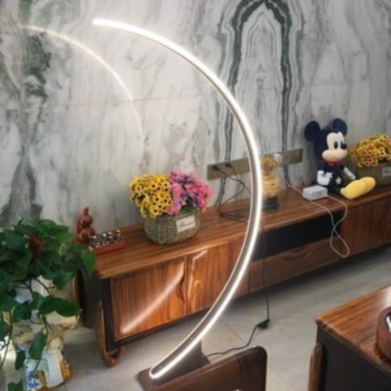 Modern Arc Shape Floor Lamp for living room Bedroom Study Room Led Dimmable Remote Control Standing  Indoor Decor Lighting