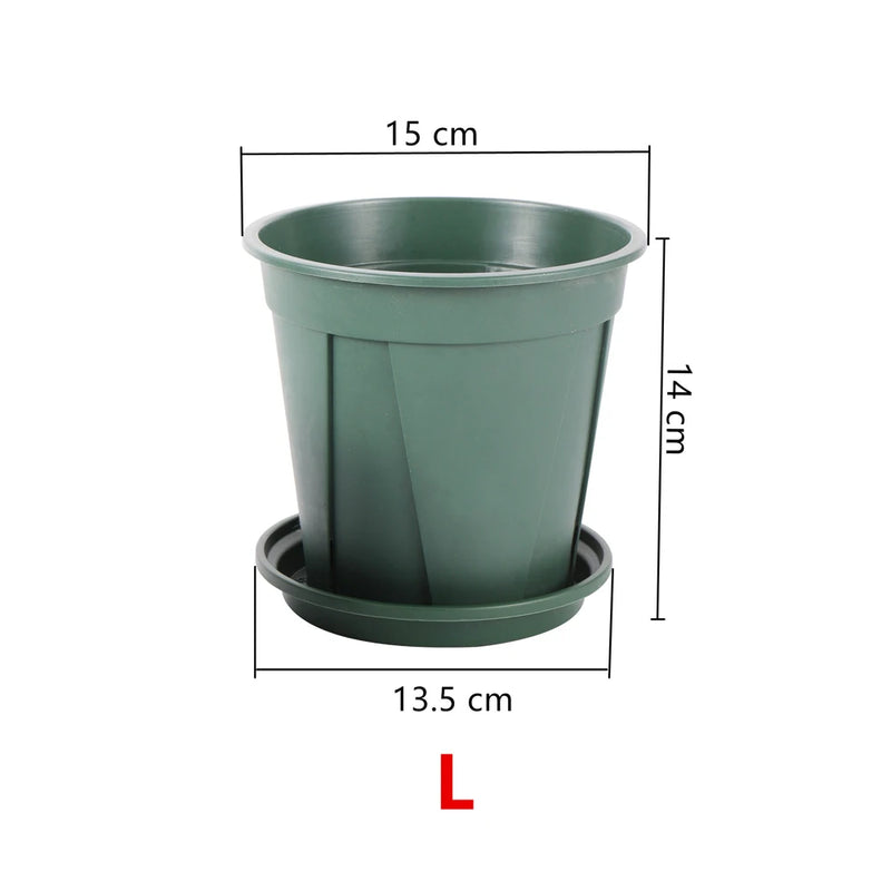 2Pcs Green Plant Flowerpot Rose Breathable Plastic Succulent Flower Pot Tray Potted Culture Nursing Outdoor Garden Container