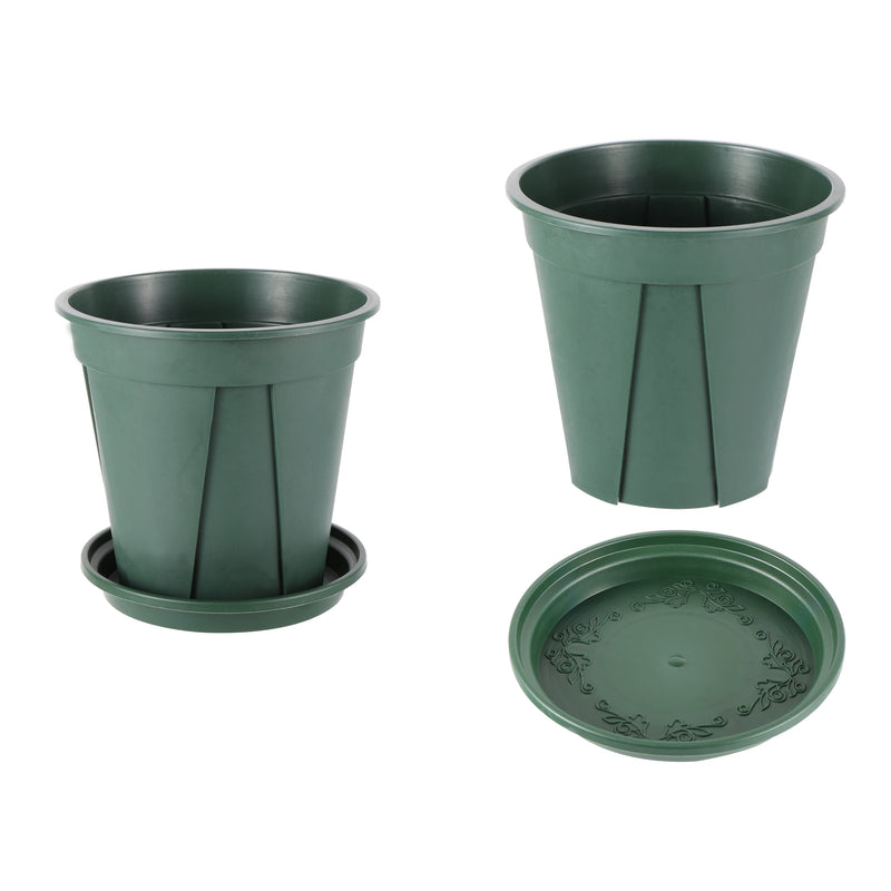 2Pcs Green Plant Flowerpot Rose Breathable Plastic Succulent Flower Pot Tray Potted Culture Nursing Outdoor Garden Container