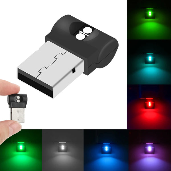 Mini USB LED Car Light Auto Interior Atmosphere Light Emergency Lighting Light PC Auto Colorful Decorative Lamp  Car Accessory