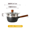 Japanese snow pan baby food small milk pot household non stick cooking noodle soup rice stewpot wood handle stewpan saucepot