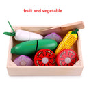 12 styles Wooden  simulation kitchen series Set cut fruits and vegetables dessert children's educational play house toys