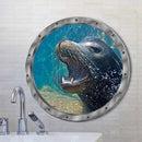 Bathroom Pvc Decals Underwater Fish Wall Stickers Waterproof Capybara Dolphin Tortoise Stickers Washing Machine Decoration