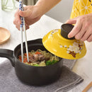 Cherry blossom ceramic baby auxiliary pot ceramic small dairy pot household single handle casserole non-stick soup stewpan