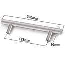 Furniture Handles Wardrobe Door Pull Stainless Steel Drawer Handle T Bar Straight Kitchen Long Cabinet Closet Knob Black Silver