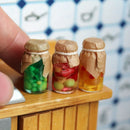1/12 Scale Miniature Dollhouse Kitchen Seasoning Mini Jam Canned Fruit Food for BJD OB11 Doll Toy for Girl