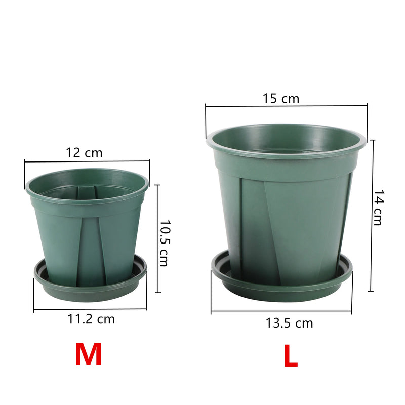 2Pcs Green Plant Flowerpot Rose Breathable Plastic Succulent Flower Pot Tray Potted Culture Nursing Outdoor Garden Container