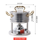 304 stainless steel self-service one person small hot pot gas alcohol stove chafing dish chafingdish soup stewpan