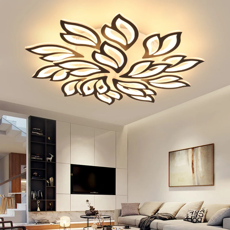 LODOOO Modern Led Ceiling Lights For Living Room Bedroom Led Ceiling Lamps Black/White Acrylic Kitchen Hanging Light Fixtures