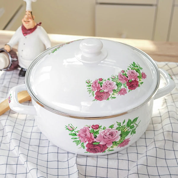 Universal porcelain enameled soup rice gas and induction cooker enamel stewpan breakfast saucepot pan health hot pot